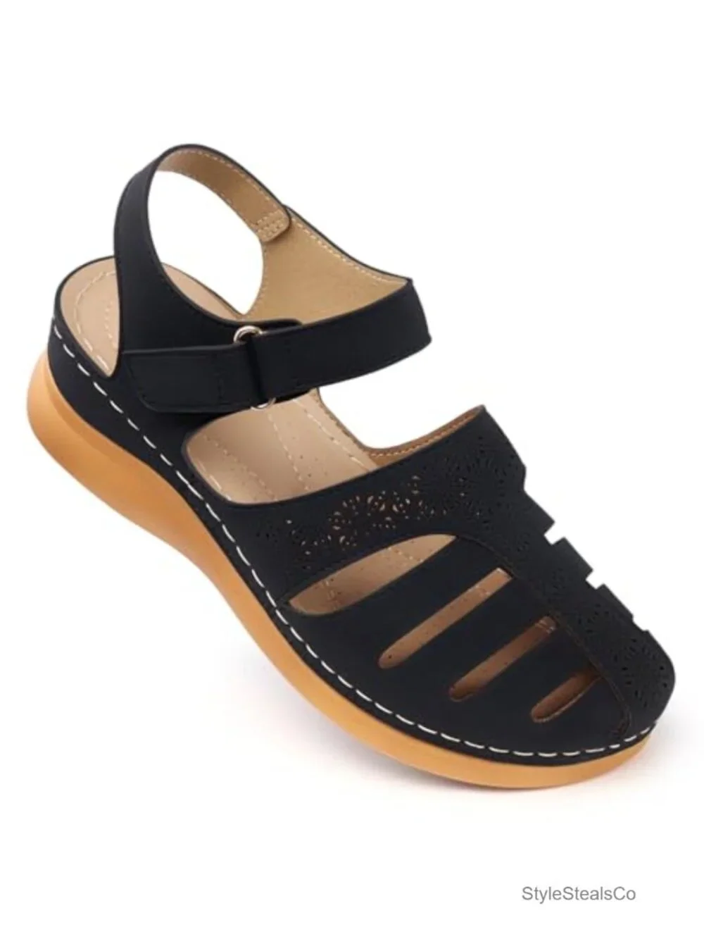 Closed Toe Wedge Sandals Women Dressy Comfortable Slip On